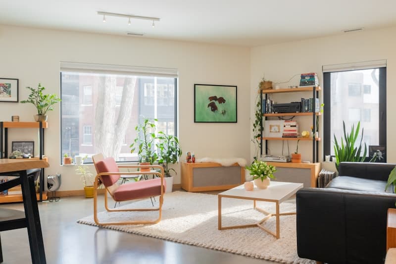 Home office with plants